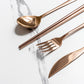 Spoon Folk Knife Chopsticks Set Rose Gold Black Silver Cutlery Set