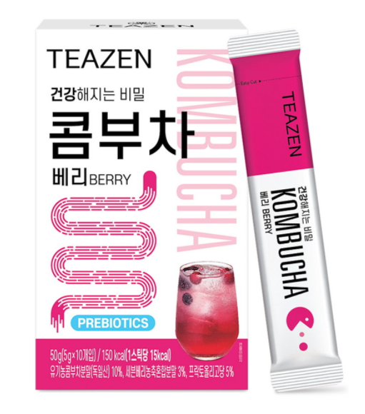 Teazen Kombucha Berry 10 Sticks Prebiotics "BTS Jung Kook Recommended it"
